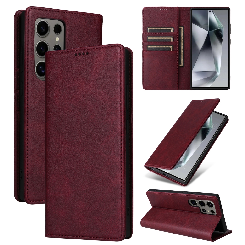 เหมาะกับ Samsung Galaxy S24 FE S23 Ultra S22 Plus S23FE เคสโทรศัพท์กระเป๋าสตางค์แม่เหล็กซองหนัง