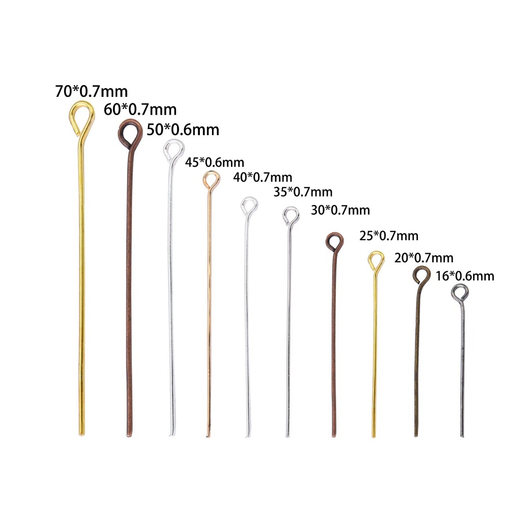 เข็มหัวตา Rhodium-coated ทองและเงิน ขนาด 16-70 มิลลิเมตร สําหรับวัสดุทำเครื่องประดับDIY