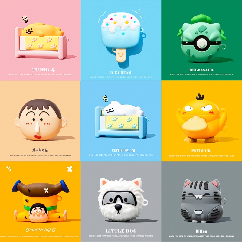 น่ารักการ์ตูนซิลิโคนหูฟังสําหรับ AirPods3rd gen กรณีหูฟังป้องกันกรณี 2024 สไตล์ใหม่สําหรับ AirPods4 หูฟังป้องกันกรณีใช้งานร่วมกับ AirPodsPro กรณี AirPods2gen