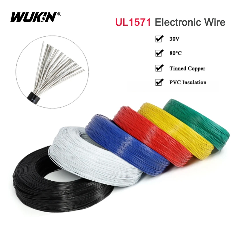 Ul1571 สายไฟอิเล็กทรอนิกส์ 32 30 28 26 AWG สายยืดหยุ่น PVC ฉนวนดีบุกทองแดงสิ่งแวดล้อมสาย LED DIY