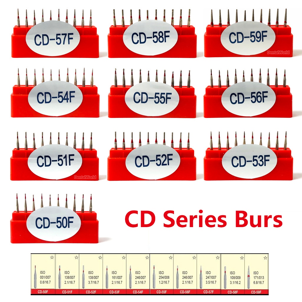 10 ชิ้นทันตกรรมเพชร Burs เจาะสําหรับเด็ก CD Series Dia-burs