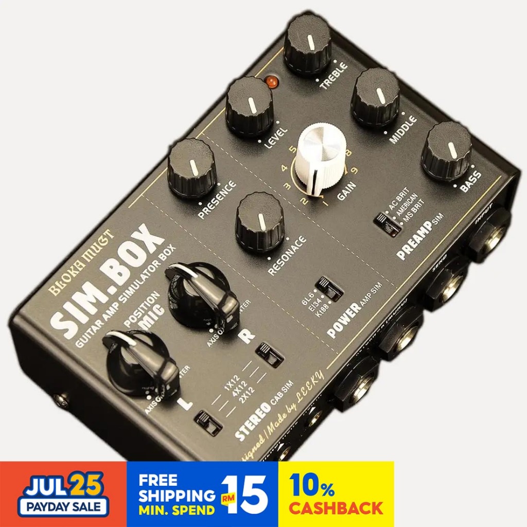 ⭐⭐⭐Di Box Effect Pedal โดย Leeky , Preamp Simulator Pedal,Power Amp Sim Pedal,Stereo Cab Simulator ก