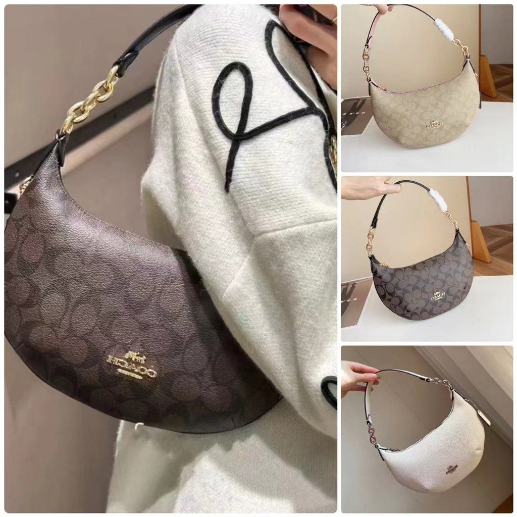 ของแท้ 100% COACH กระเป๋าหญิง PAYTON Half Moon กระเป๋าใต้วงแขนกระเป๋าสุภาพสตรีคลาสสิก Presbyopic แฟช