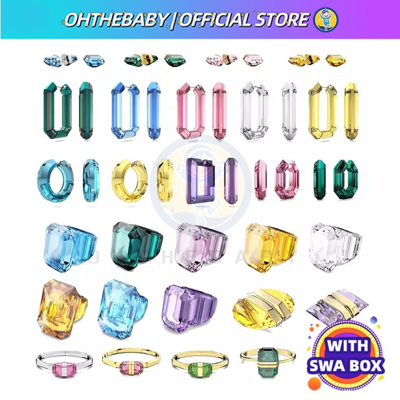 Swarovs Lucent Series Lucent ต่างหูห่วงขนาดใหญ่ Lucent Bracelet ชุดสร้อยคอ Lucent