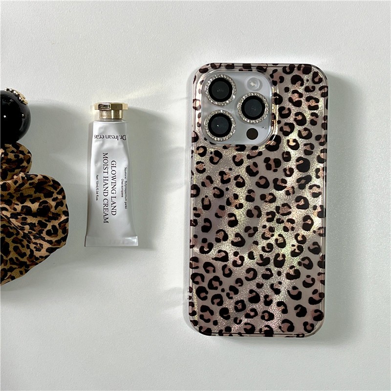 Iphone 16 15 Pro max 14 Pro max เคสโทรศัพท์กระบวนการ TPU ลายเสือดาว