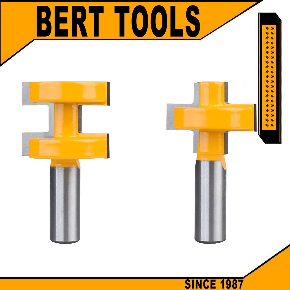 BERT ｜2 ชิ้น 1/2 นิ้ว ดอกเร้าเตอร์ตีลิ้นไม้ ตีลิ้นเข้าร่องวี ดอกเร้าเตอร์ลิ้นผู้เมีย ดอกดเร้าเตอร์ตีลิ้นลบมุม