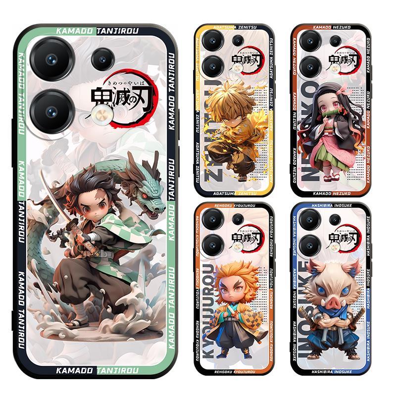 สําหรับ xiaomi POCO X6 F5 M5s X5 F4 C65 GT PRO 5G Demon Slayer Matte ตรงกรณีสีดํานุ่ม