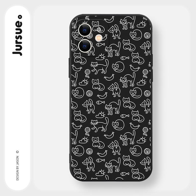 JURSUE เคสไอโฟน เคสซิลิโคนนุ่มกันกระแทกน่ารักตลก เคสโทรศัพท์ for iPhone 16 15 14 13 12 11 Pro Max SE 2020 X XR XS 8 7 Plus พลัส Y5305Q