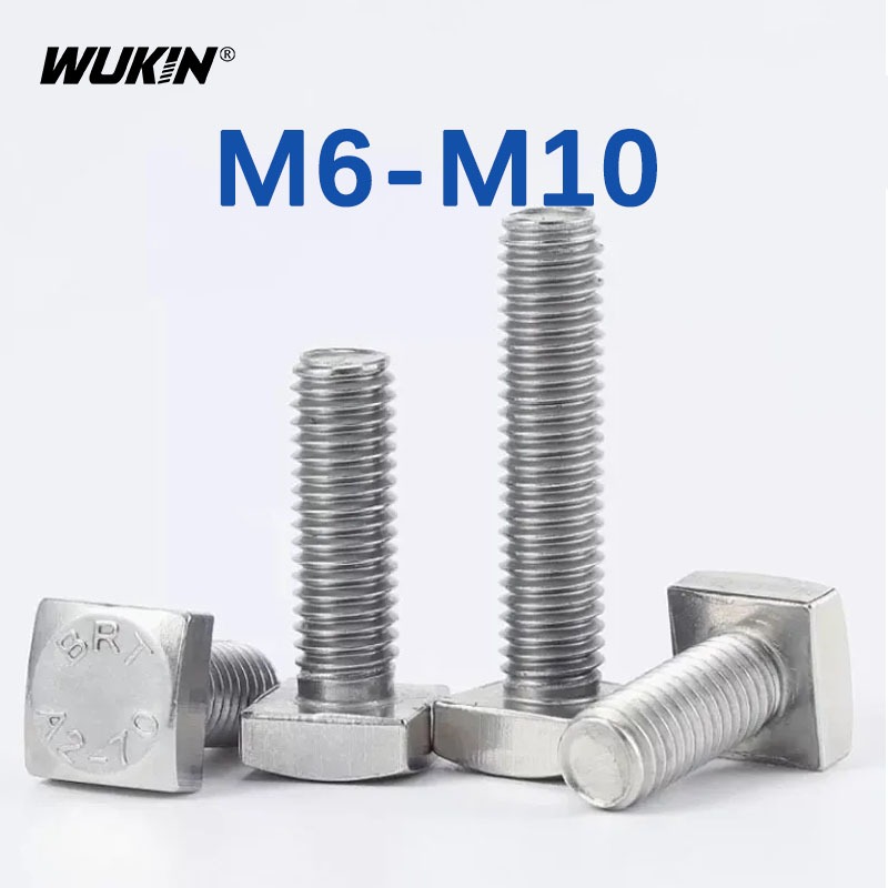 304 สแตนเลสสตีลสกรูสี่สแควร์ Quadrate รูปร่างประเภทหัวเครื่อง Bolt GB35 M6 M8 M10