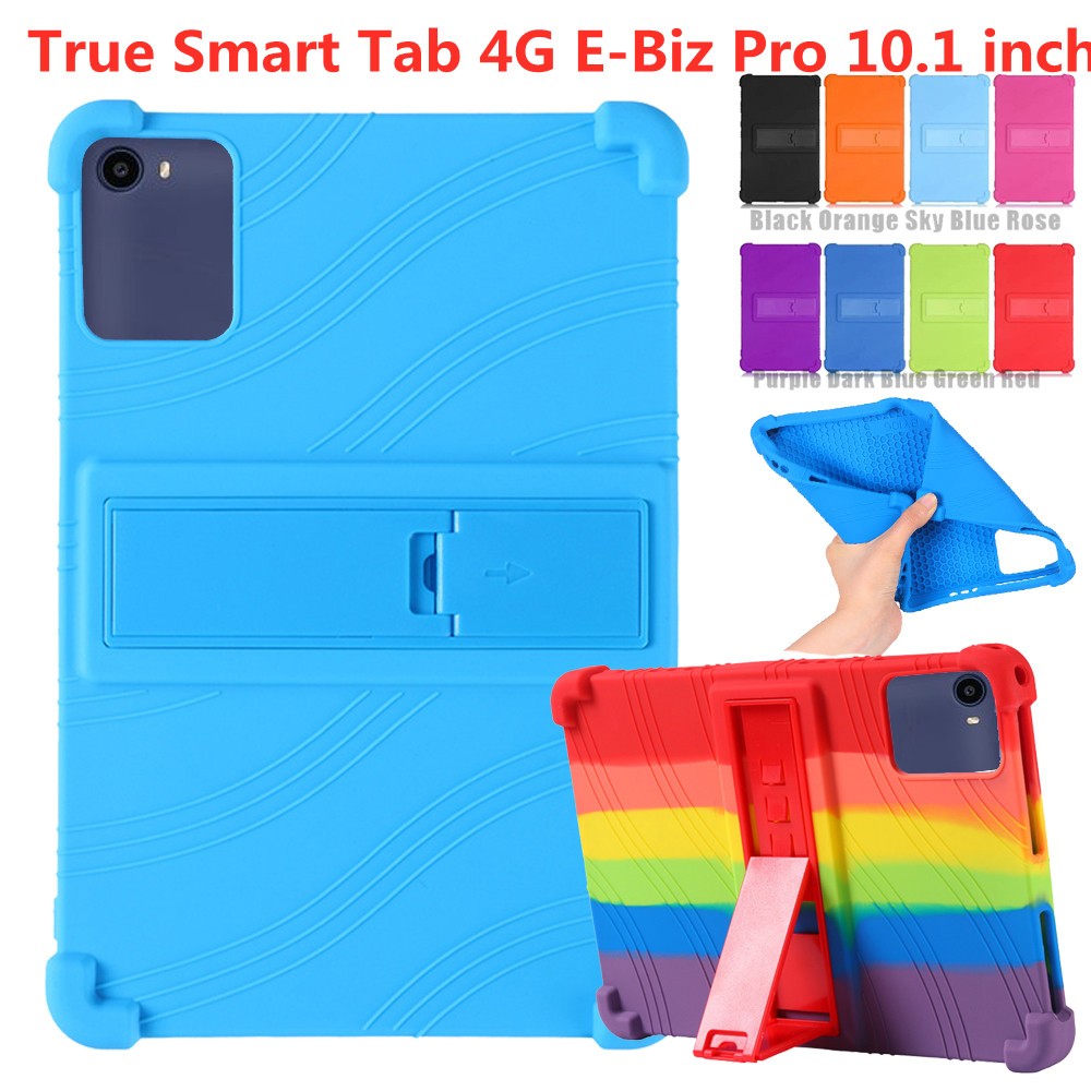 เคสสําหรับ True Smart Tab 4G E-Biz Pro 10.1 นิ้วแท็บเล็ตปลอดภัยซิลิโคนกันกระแทกขาตั้ง