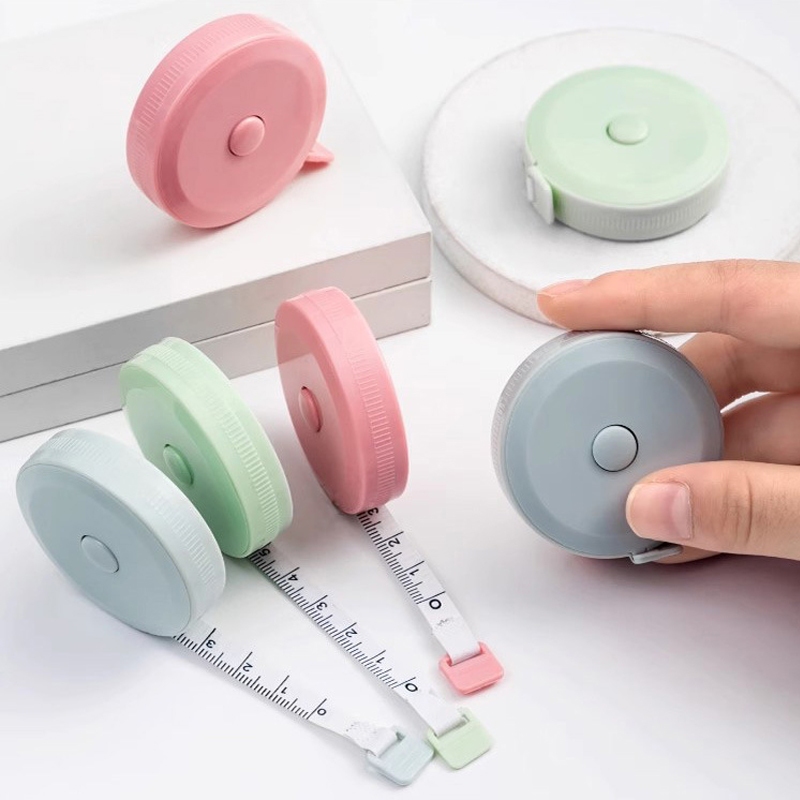 1.5เมตรกดอัตโนมัติหดเทปวัด/แบบพกพาร่างกายเอววัดไม้บรรทัด/การสูญเสียน้ําหนักวัดอุปกรณ์เย็บผ้า