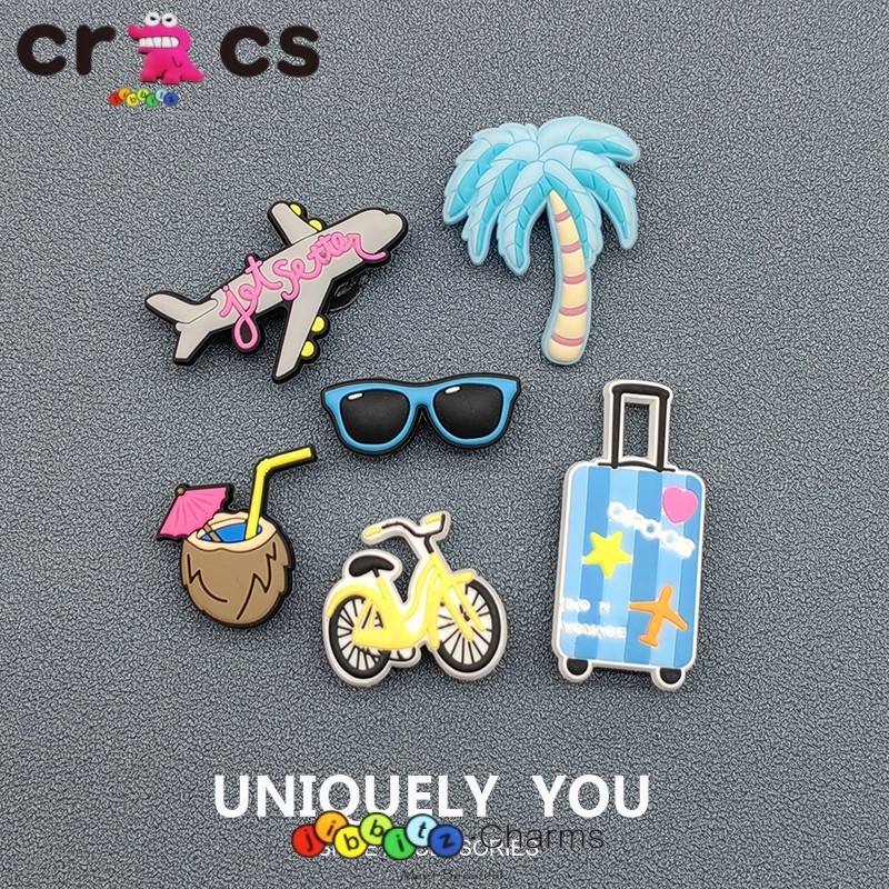 Crocs Jibbitz ชุดรูปแบบการ์ตูนฤดูร้อนน่ารัก DIY อุปกรณ์หัวเข็มขัดรองเท้าสำหรับตกแต่งรองเท้า