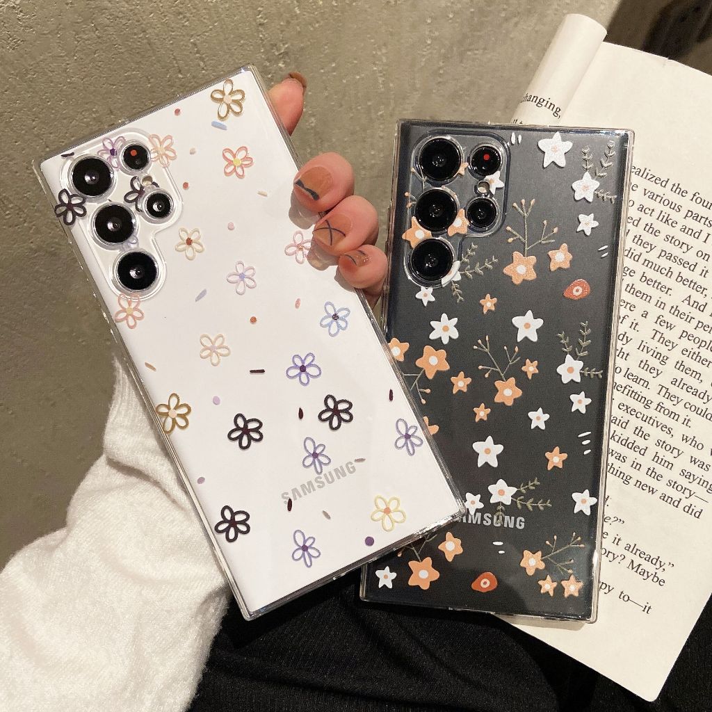 ins เกล็ดหิมะ เคส Samsung Galaxy S23 S24 Ultra Plus + S21 S20 S22 Ultra S10Lite S20 S21 S23 FE Note 20 10 Plus Lite A55 A52 A35 A33 A34 A25 A24 A13 A15 Case โปร่งใส ป้องกันการตก นุ่นุ่ม เคสมือถือซัมซุง