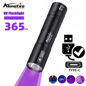 Alonefire SV98 365nm ไฟฉาย UV USB ชาร์จ Mini ปาล์มอัลตราไวโอเลตเล็บโคมไฟไฟฉายสัตว์เลี้ยงปัสสาวะแมว Tinea เงินแร่ Marker การตรวจจับแสง