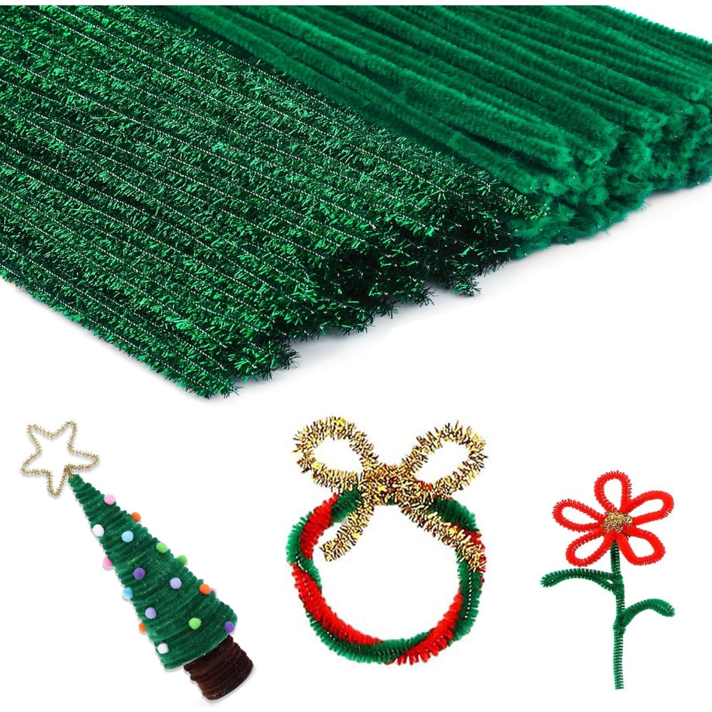 400 ชิ้น Glitter ท่อทําความสะอาด, Pipe Cleaners สําหรับหัตถกรรม, Pipe Cleaner หัตถกรรม, Chenille Ste