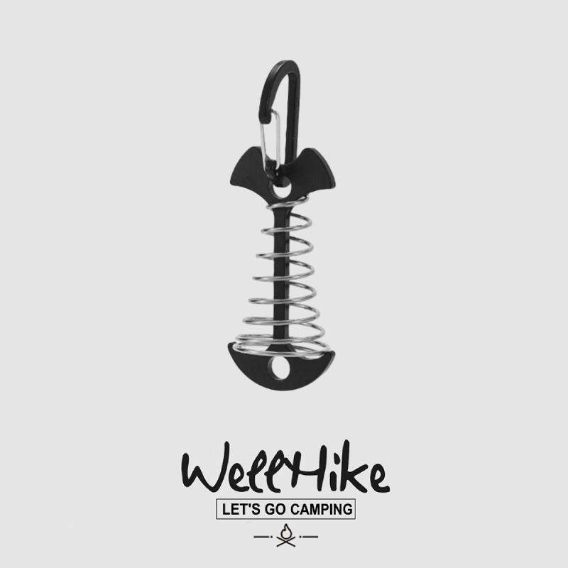สต็อกพร้อมในกรุงเทพ เล็บพื้นก้างปลาแคมป์ปิ้ง - หัวเข็มขัดเชือกลมตะขอสปริงแบบพกพาที่ปลอดภัยและใช้งานง่าย