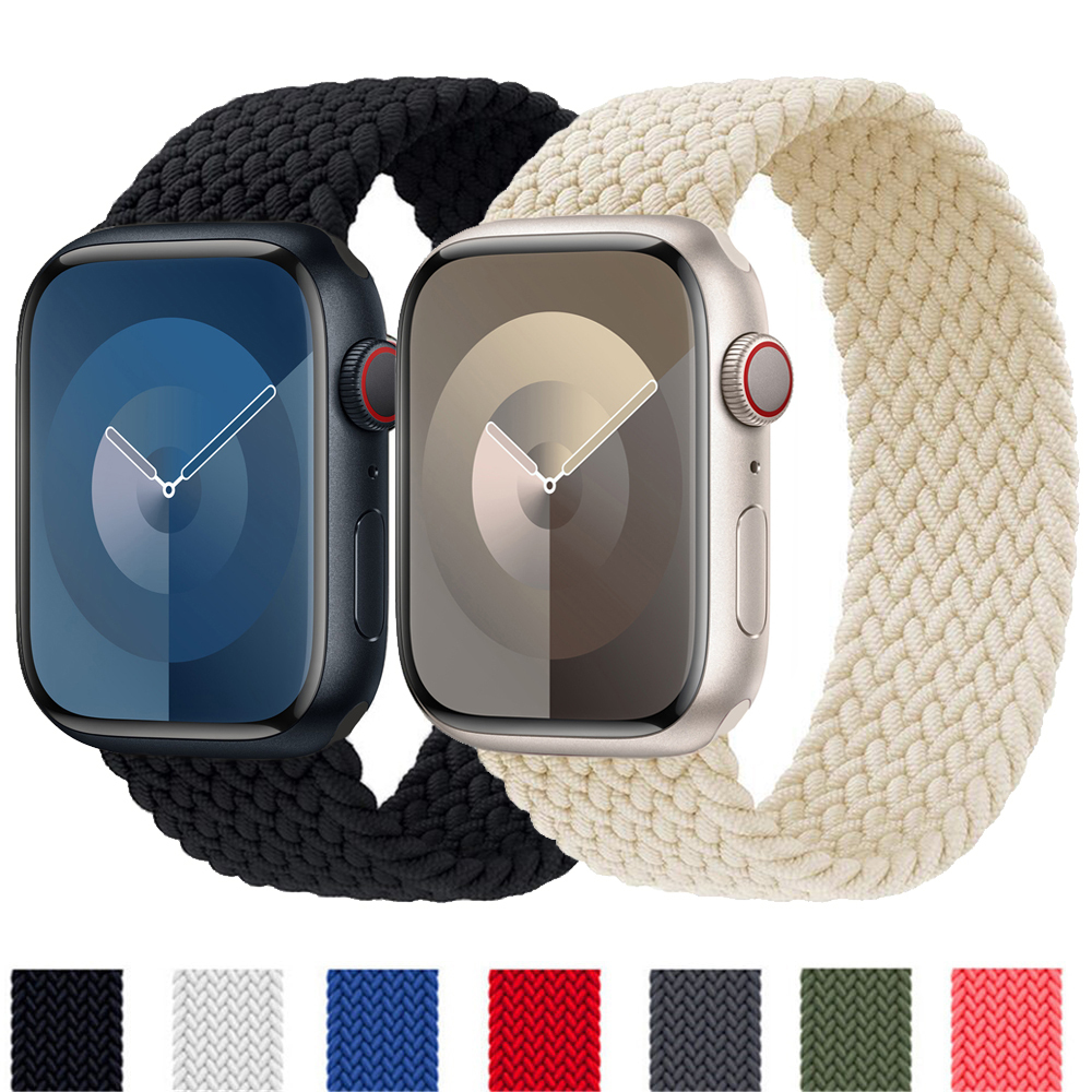 สายนาฬิกาทอไนลอนสําหรับสาย Apple Watch 38 มม.40 มม.41 มม.42 มม.44 มม.45 มม.49 มม.ถัก iWatch Series 7 SE 6 5 3