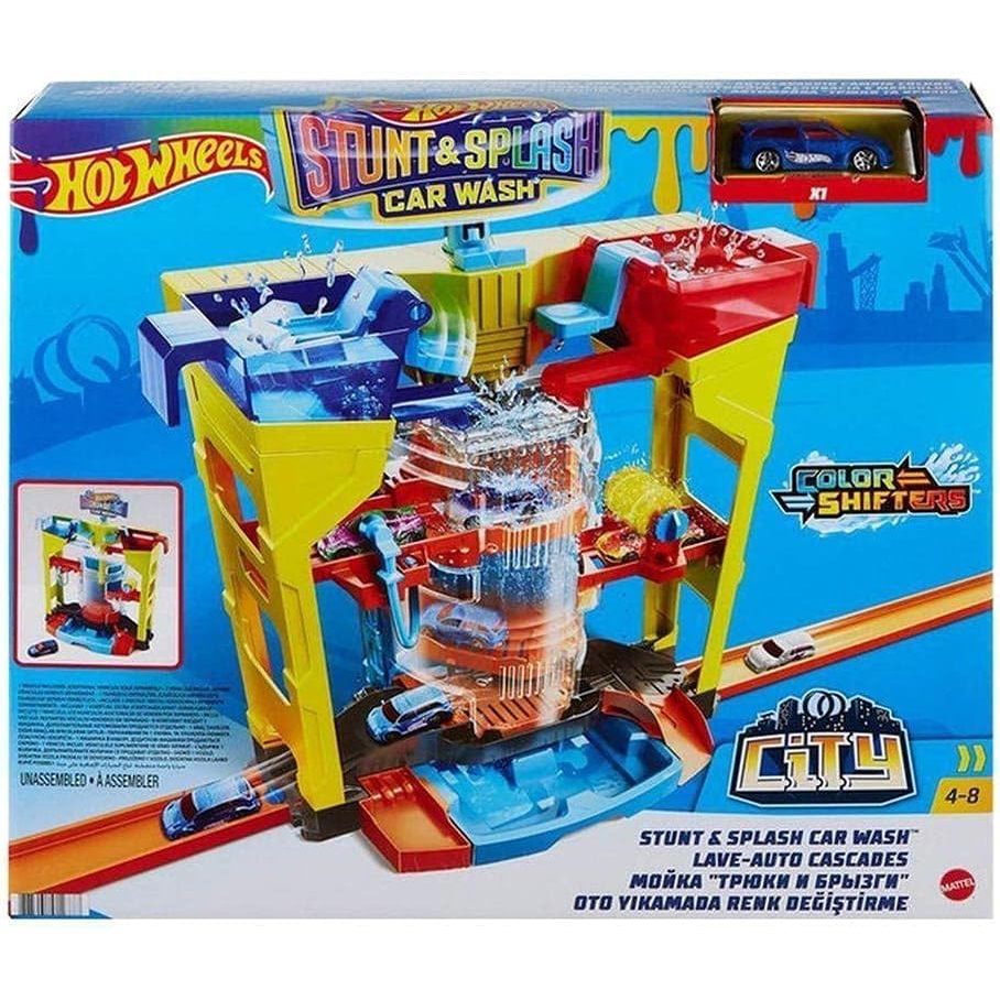 Hot Wheels Mattel Stunt & Splash Car Wash Playset GRW37  Gift for Kids 4 to 8 Years Old