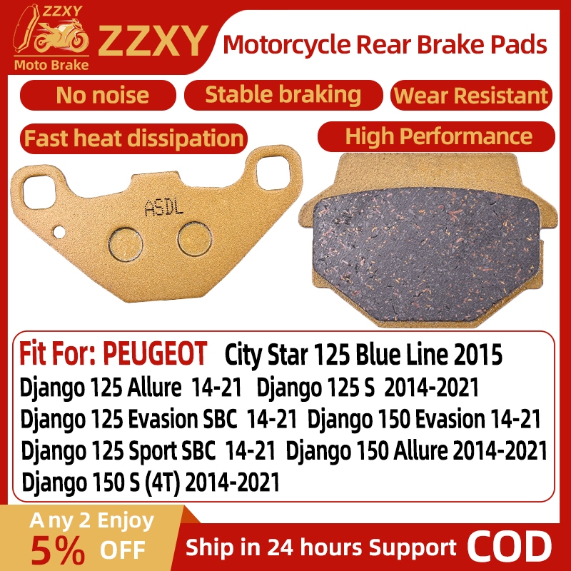 1 คู่รถจักรยานยนต์ด้านหลังเบรคสําหรับ PEUGEOT Django 125 Allure 14-21 Django 125 S 14-21 Django 125 