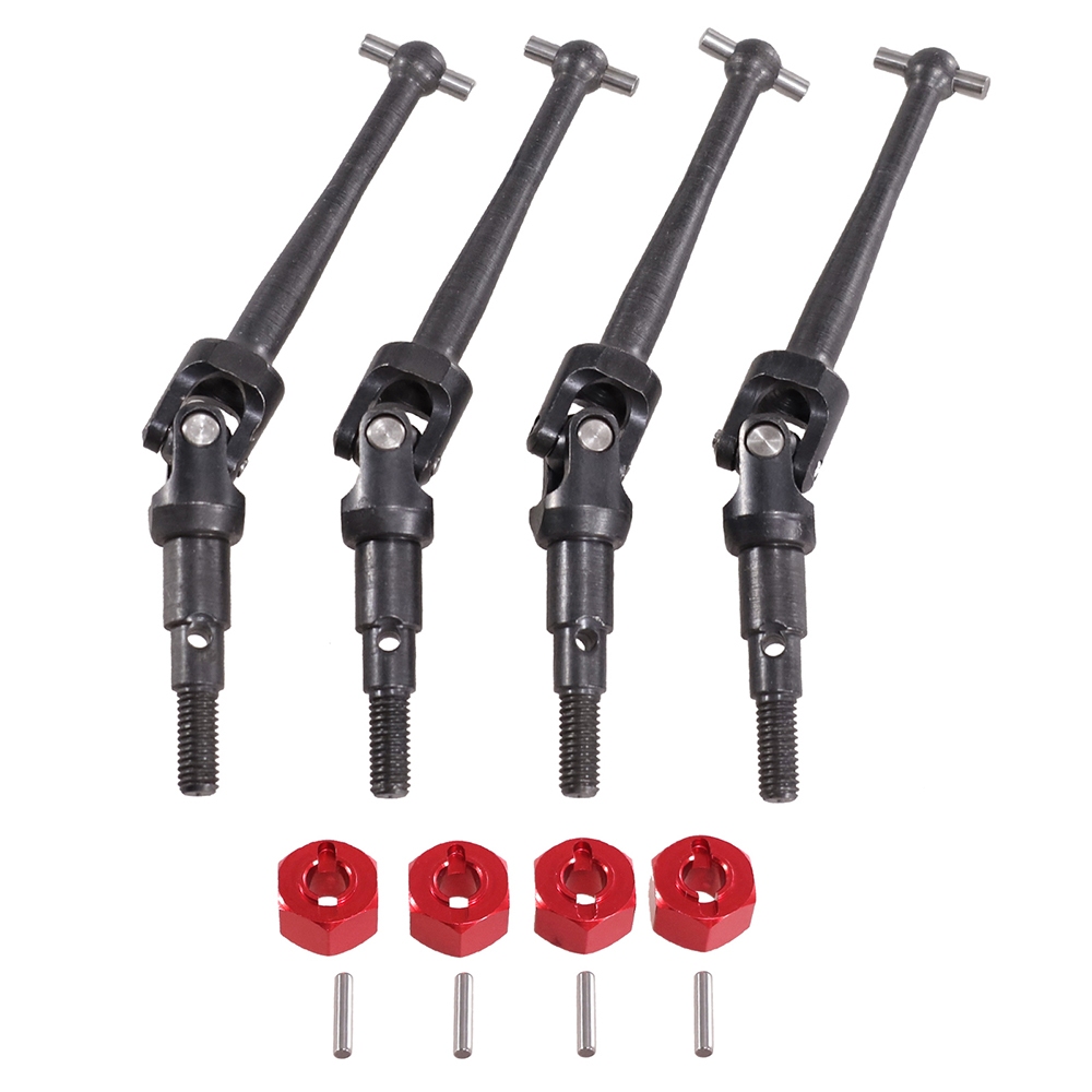 สําหรับ MJX Hyper go 1/16 16207 16208 16209 16210 H16 RC รถล้อ Hex โลหะ CVD ไดรฟ์เพลาล้อล็อค Nut อะไหล่อัพเกรดสีดําด้านหน้าด้านหลังเพลา