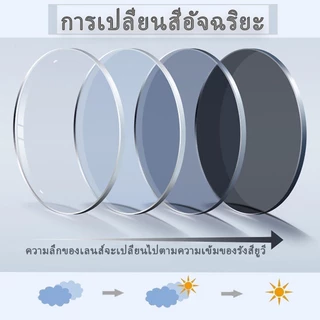 แว่นสายตา ยาว 2 เลนส์ มอง ใกล้ ไกล ใส่ เดิน ได้ แว่นตา ออกแดดเปลี่ยนสี ผู้ชาย ผู้หญิง กรอบแว่นตา +100 ~ +400 เลนส์กระจก วิสัยทัศน์ที่ชัดเจน เลนส์เปลี่ยนเป็นสีเทา ตัดแสง