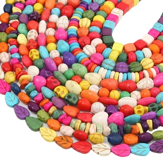 สีสังเคราะห์ Turquoise รูปร่างต่างๆของลูกปัดสีสําหรับ Handmade สร้อยข้อมือสร้อยคอพวงกุญแจ DIY Craft เครื่องประดับทําอุปกรณ์