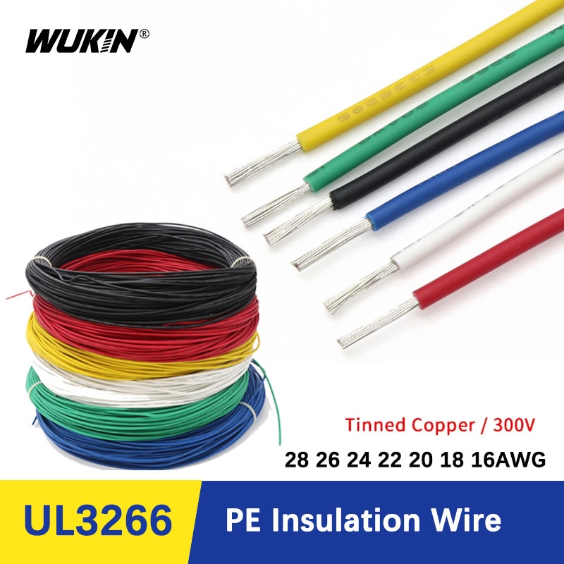 Ul3266 PE Irradiated Wire เครื่องใช้ในครัวเรือนทองแดงดีบุกสายฮาโลเจนต่ําควัน 28 26 24 22 20 18 16 AWG