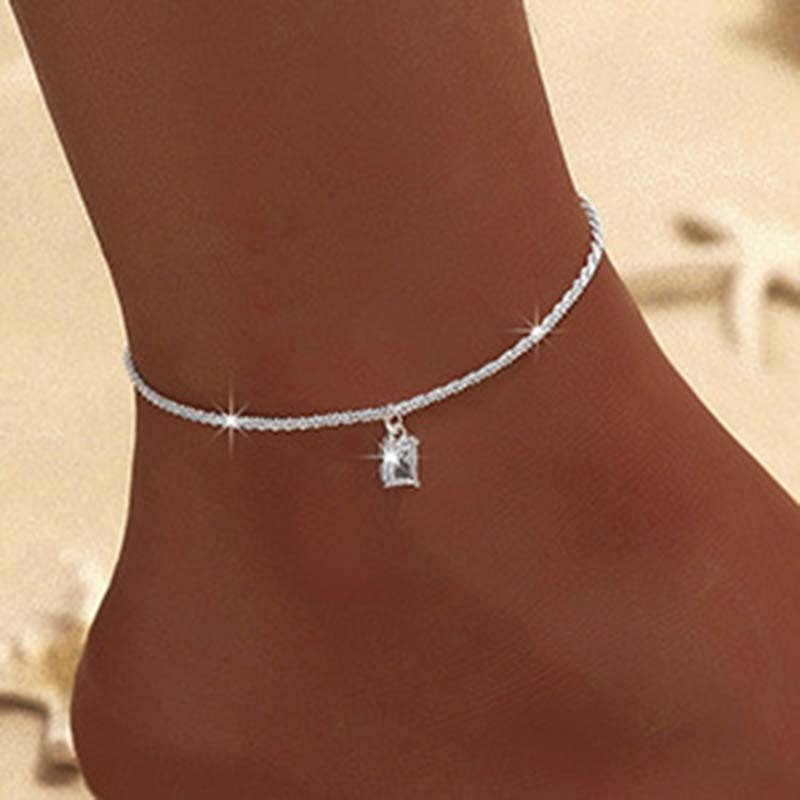 Jushi Beach Sparkling Full Star Anklet Alloy Hypoallergenic ของขวัญสําหรับผู้หญิง Rhinestone Zirconia