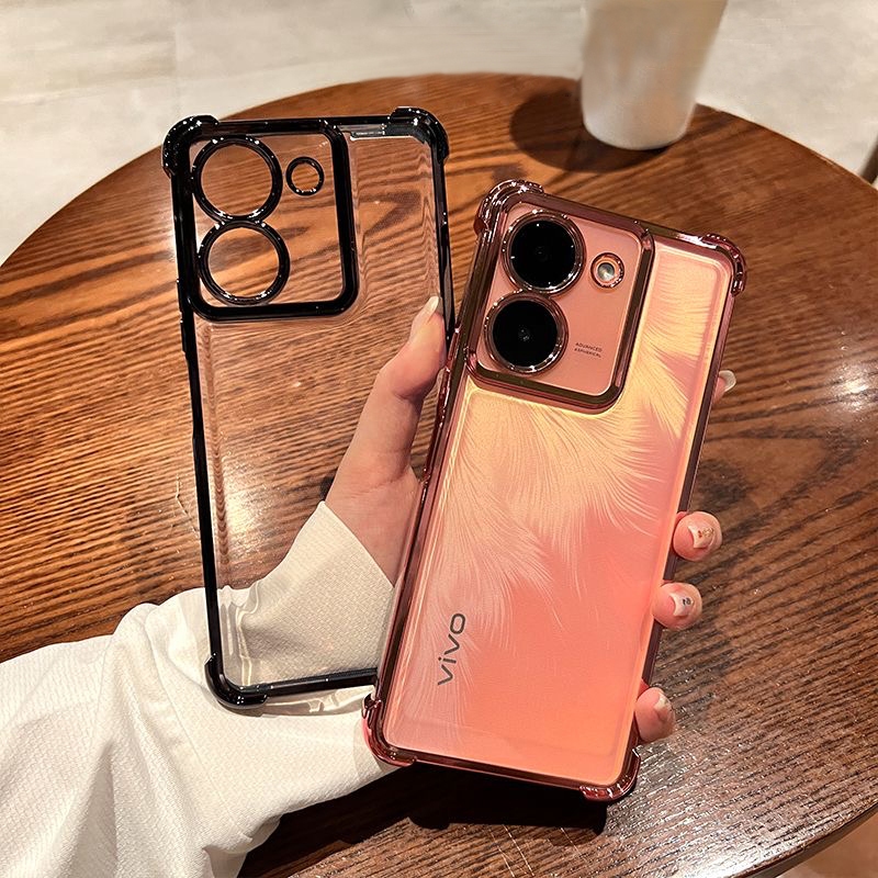 เคสใสสําหรับ Vivo Y36 Y27S Y27 Y77 5G 4G Air-Bag Anti-fall โปร่งใสนุ่มโทรศัพท์ปลอกเลนส์ฟิล์มฝาครอบป้องกัน