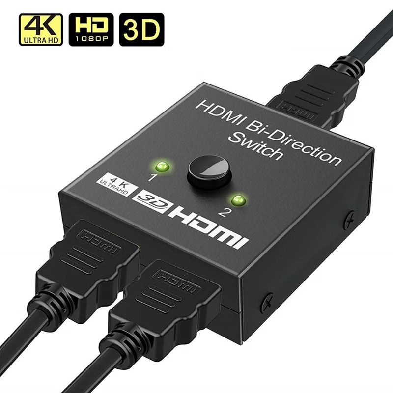 4k HDMI Switch 2 พอร์ต Bi-directional 1x2 / 2x1 HDMI Switcher Splitter รองรับ Ultra HD 4K 1080P 3D H