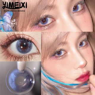 Yimeixi คอนแทคเลนส์สีพร้อมเกรด (0 ~-8.00) 14.0/14.2/14.5 มม. ใช้รายปี Soft Hydrogel สไตล์สุ่ม 2 ชิ้นคอนแทคเลนส์