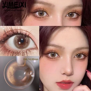 Yimeixi คอนแทคเลนส์สีพร้อมเกรด (0 ~-8.00) 14.0/14.2/14.5 มม. ใช้รายปี Soft Hydrogel สไตล์สุ่ม 2 ชิ้นคอนแทคเลนส์