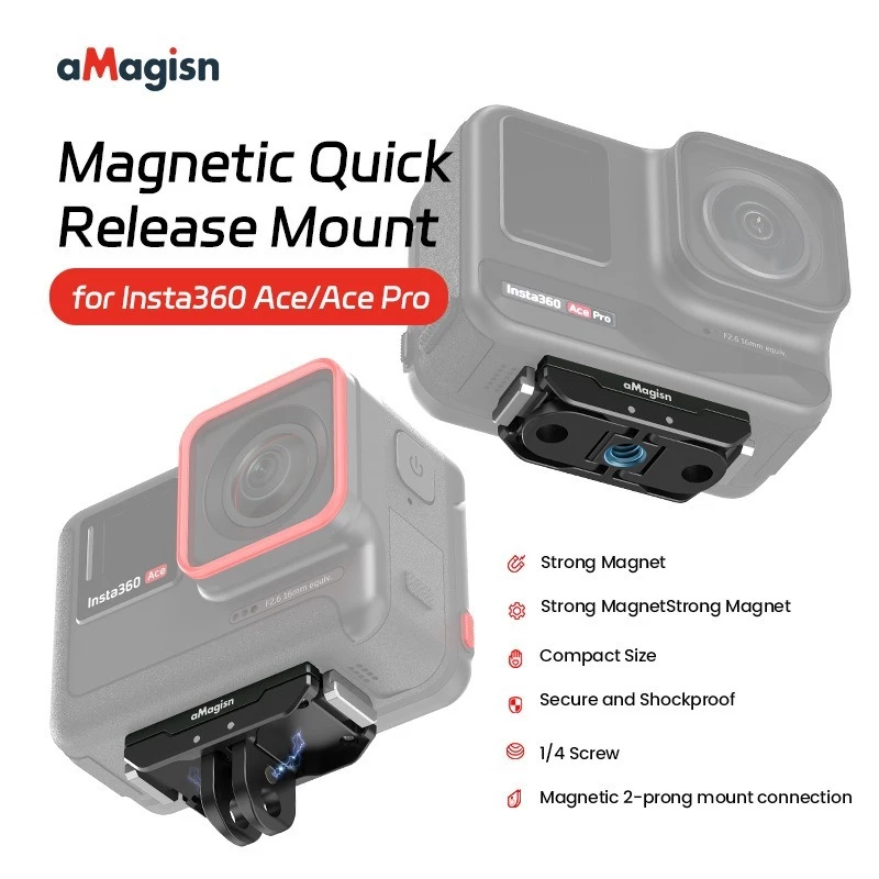 【🇹🇭 กรุงเทพฯ】aMagisn ที่ยึดถอดเร็วสำหรับ Insta360 X4 Air/Ace Pro 2/X5 อแดปเตอร์แม่เหล็กอลูมิเนียม เกลียว 1/4" อุปกรณ์เสริม Insta360 Ace Pro 2 thumbnail 6