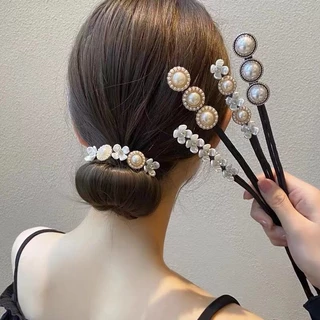 เชือกมัดผมโบว์ลูกไม้สุดหรู เครื่องมือมวยและบิดผมสําหรับผู้หญิง บันผูกผมทวิสเตอร์
