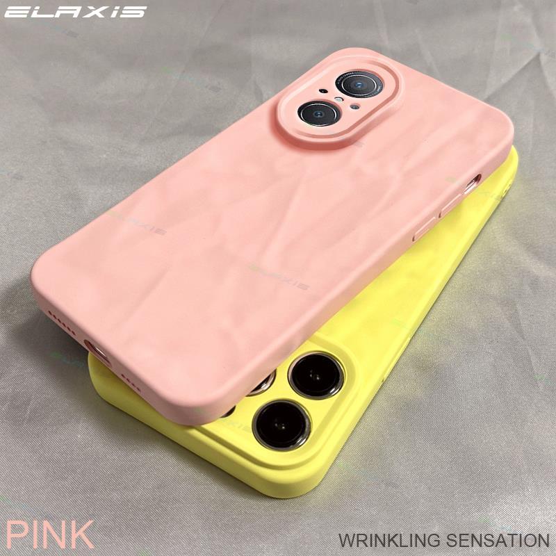 Elaxis ปลอกสําหรับ Huawei Nova 9 SE เคสโทรศัพท์น่ารักสีบริสุทธิ์ซิลิโคนจีบเนื้อนุ่มกันกระแทกฝาหลัง ES012
