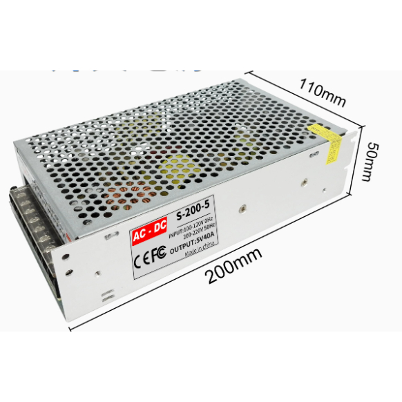 จอแสดงผล LED หน้าจอแหล่งจ่ายไฟ 110 V/220 V ถึง 5 V สวิทช์ 4A5A6A8A10A15A20A30A40A60A DC transformer