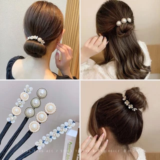เชือกมัดผมโบว์ลูกไม้สุดหรู เครื่องมือมวยและบิดผมสําหรับผู้หญิง บันผูกผมทวิสเตอร์