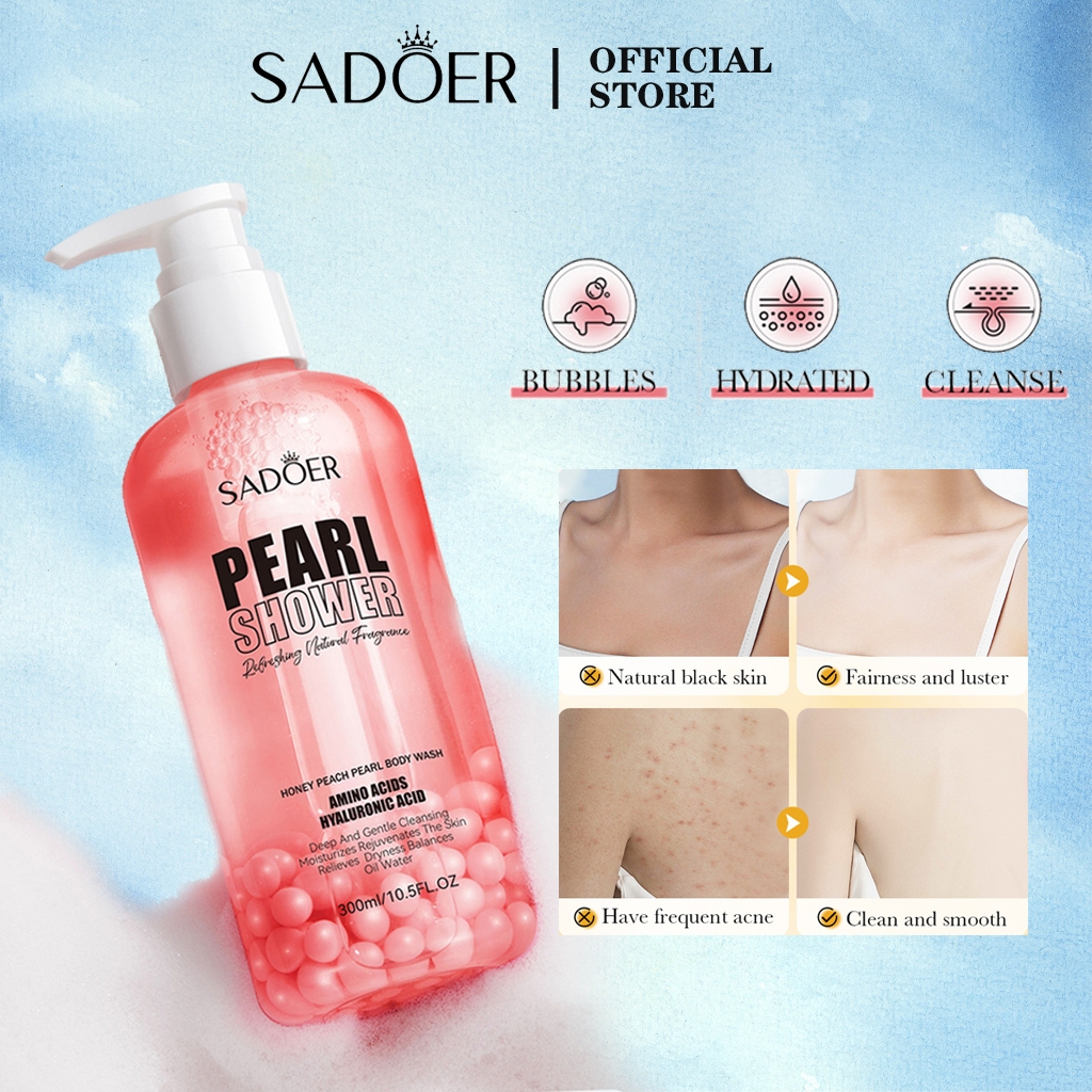 SADOER เจลอาบน้ําอโรมาติกกลิ่นพีชว่านหางจระเข้และส้มเพื่อทําความสะอาดผิวกาย