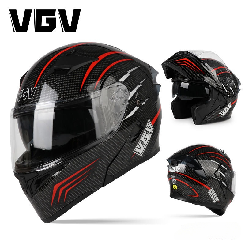 VGV หมวกกันน็อกรถจักรยานยนต์ DOT ได้รับการรับรองหมวกกันน็อกแบบเต็มรูปแบบสำหรับเด็กผู้ชายแฟชั่นสี่ฤดู