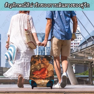 Fancytravel ทำเอง รูปถ่าย ผ้าคลุมกระเป๋าเดินทาง กระเป๋าเดินทาง ผ้ายึดได้เยอะ กันฝุ่น กันรอย สวมใส่ได้ ข้น 18/20/22/24/26/28/30นิ้ว