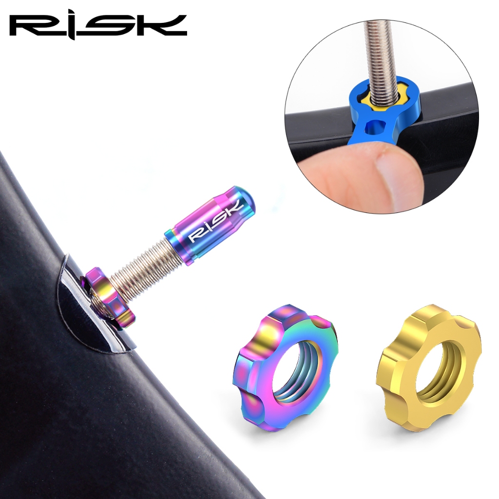 Risk สติกเกอร์วาล์วประแจ ไทเทเนียมอัลลอย FV55 Presta AV55 Schrader สําหรับจักรยานเสือภูเขา