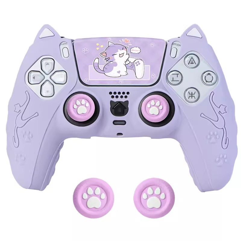 สําหรับ PS5 7 สี Cat Paw ซิลิโคนนุ่มสติกเกอร์ผิวสําหรับ Nintendo Switch Pro Sony Dualsense 5 PS5 Controller กรณี Thumb Stick Grip หมวก