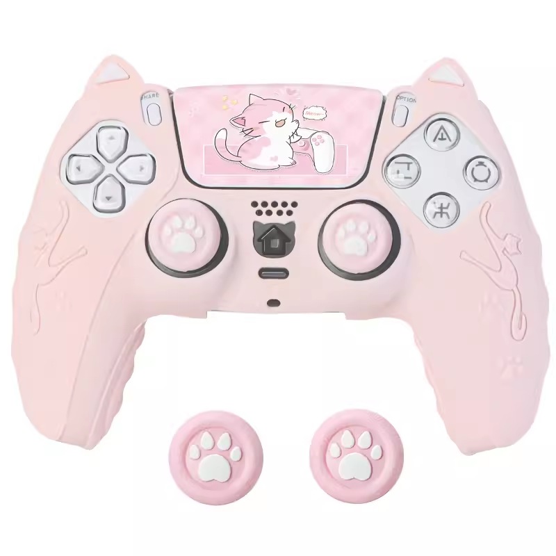 สําหรับ PS5 7 สี Cat Paw ซิลิโคนนุ่มสติกเกอร์ผิวสําหรับ Nintendo Switch Pro Sony Dualsense 5 PS5 Controller กรณี Thumb Stick Grip หมวก
