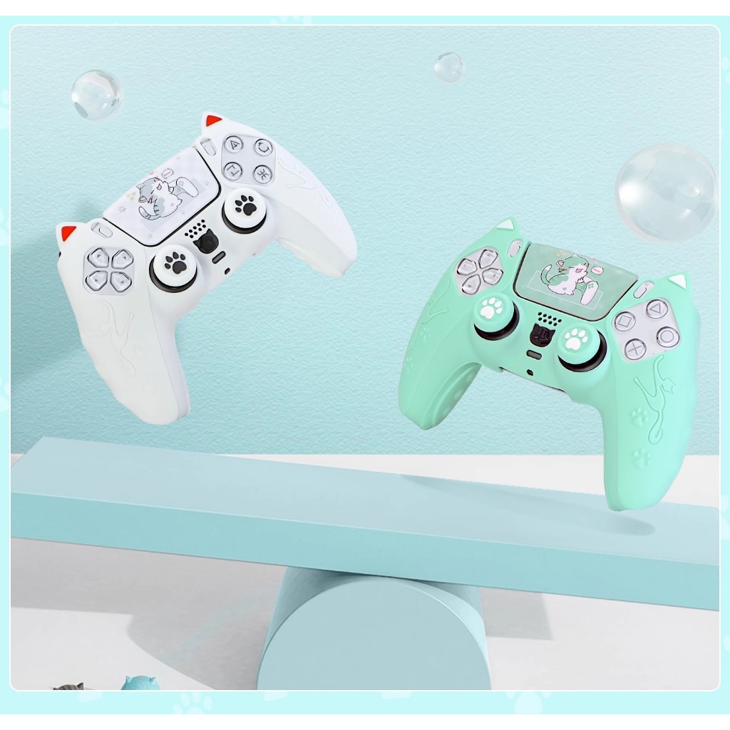 สําหรับ PS5 7 สี Cat Paw ซิลิโคนนุ่มสติกเกอร์ผิวสําหรับ Nintendo Switch Pro Sony Dualsense 5 PS5 Controller กรณี Thumb Stick Grip หมวก