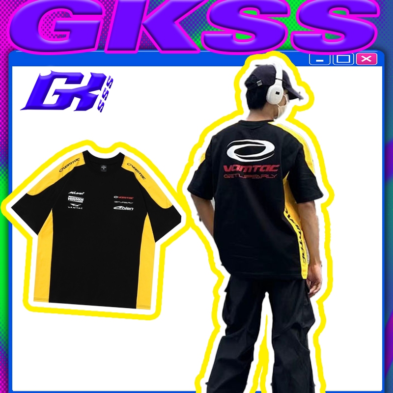 GKSSS เสื้อยืดผู้ชายอินเทรนด์สไตล์อเมริกันนางแบบคู่รักด้านบนหลวม