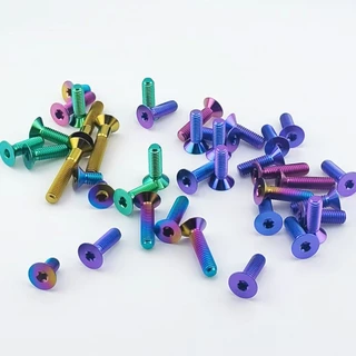 Gr5/tc4 M6 X10/12/15/20/25/30/35/40/45MM Titaium Bolts Counters countersunk Torx Head รถจักรยานยนต์ countersunk สกรู