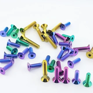 Gr5/tc4 M6 X10/12/15/20/25/30/35/40/45MM Titaium Bolts Counters countersunk Torx Head รถจักรยานยนต์ countersunk สกรู