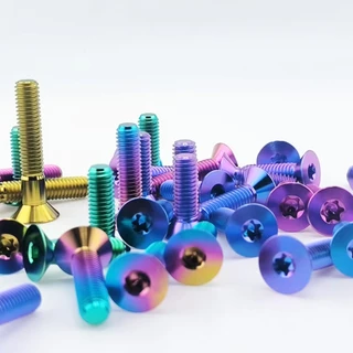 Gr5/tc4 M6 X10/12/15/20/25/30/35/40/45MM Titaium Bolts Counters countersunk Torx Head รถจักรยานยนต์ countersunk สกรู