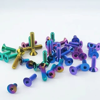 Gr5/tc4 M6 X10/12/15/20/25/30/35/40/45MM Titaium Bolts Counters countersunk Torx Head รถจักรยานยนต์ countersunk สกรู
