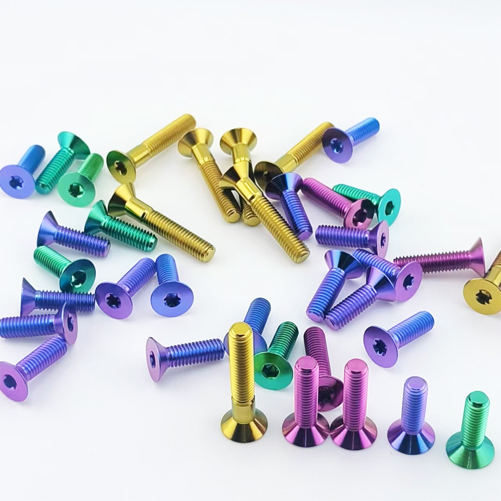 Gr5/tc4 M5 X10/12/15/20/25/30MM Titaium Bolts countersunk Torx Head รถจักรยานยนต์ countersunk สกรู